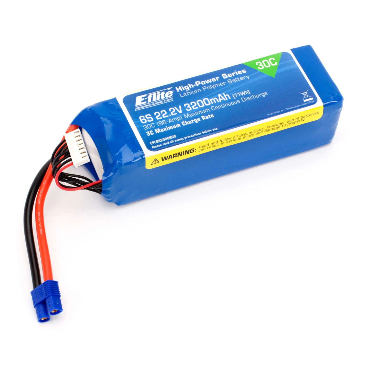 E-flite 22.2V 3200mAh 6S 30C LiPo Battery: EC3 1 E-flite 22.2V 3200mAh 6S 30C LiPo Battery: EC3