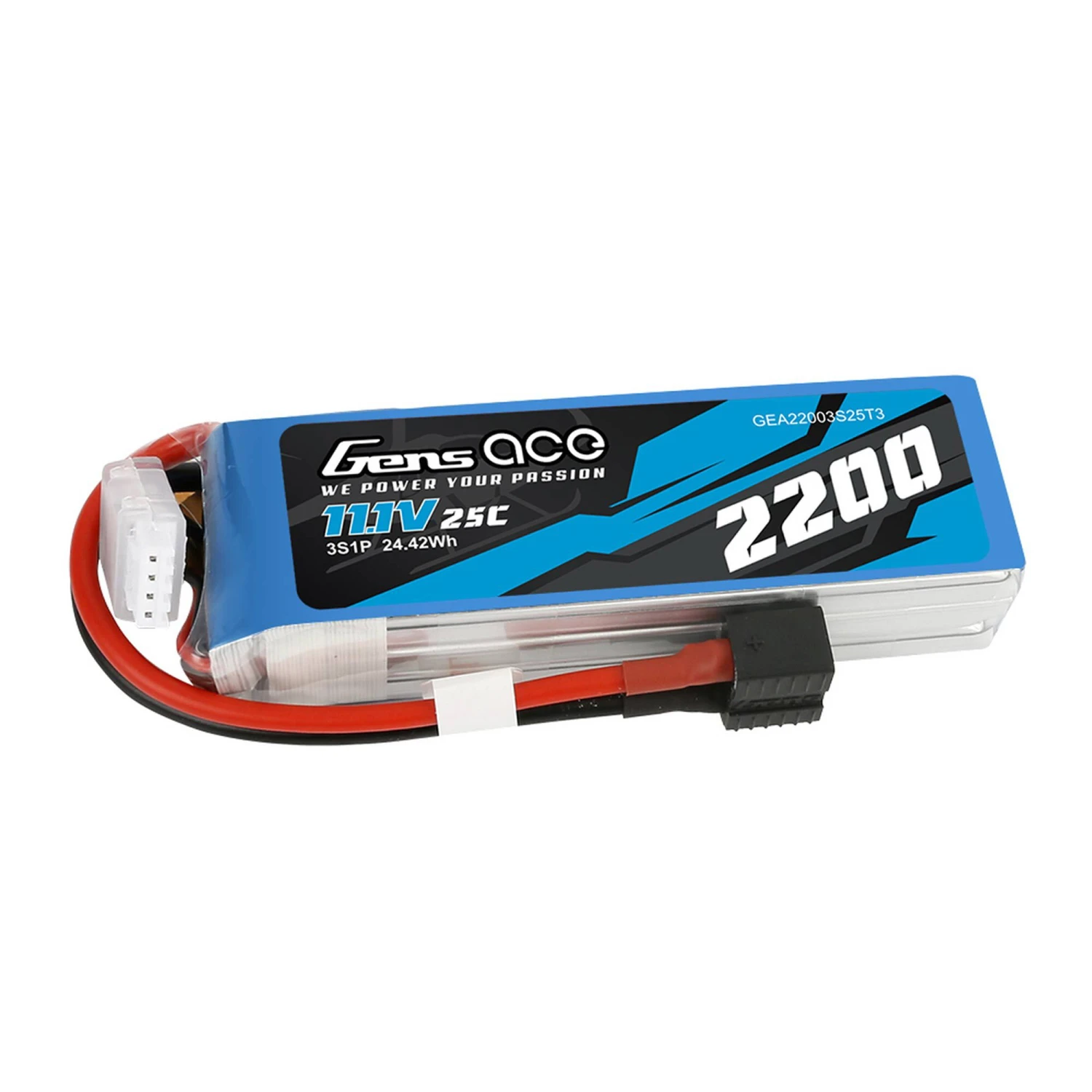 Gens Ace 11.1V 2200mAh 25C 3S LiPo Battery: EC3, Deans, XT60 1 Gens Ace 11.1V 2200mAh 25C 3S LiPo Battery: EC3, Deans, XT60