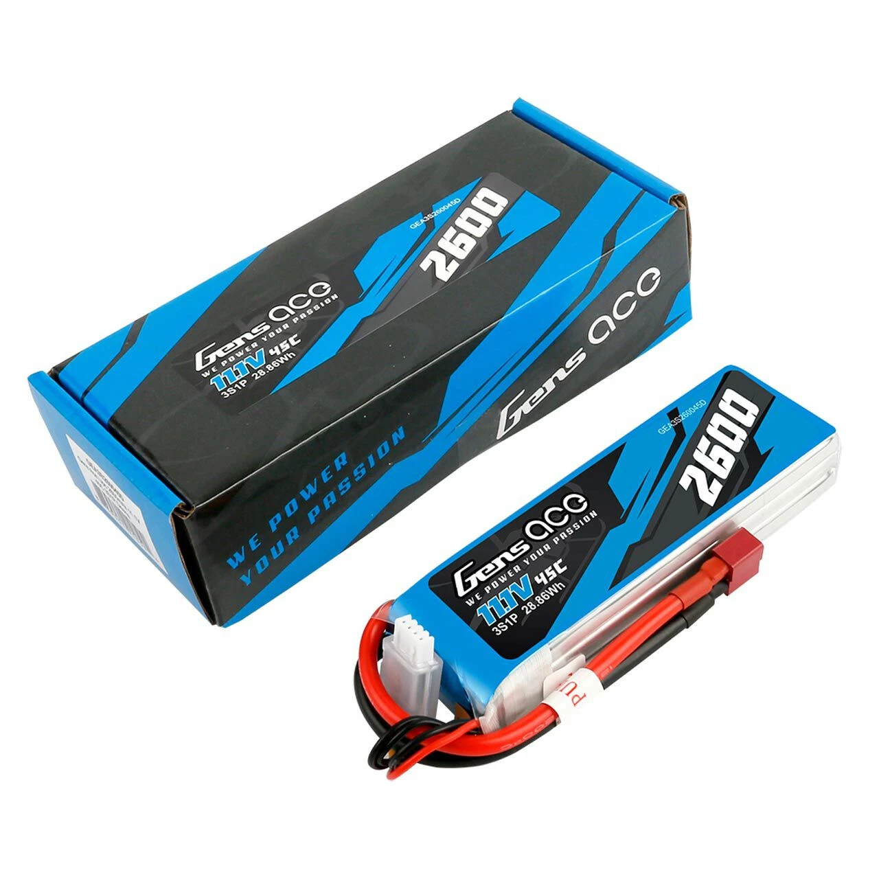Gens Ace 11.1V 2600mAh 3S 45C LiPo Battery: Deans 5 Gens Ace 11.1V 2600mAh 3S 45C LiPo Battery: Deans - Image 5