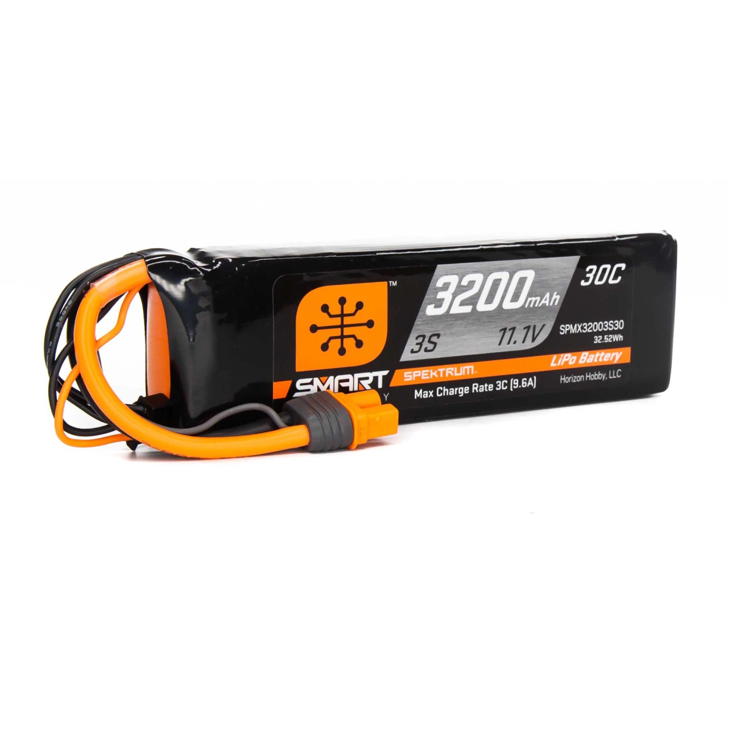 Spektrum 11.1V 3200mAh 3S 30C Smart LiPo Battery: IC3 1 Spektrum 11.1V 3200mAh 3S 30C Smart LiPo Battery: IC3