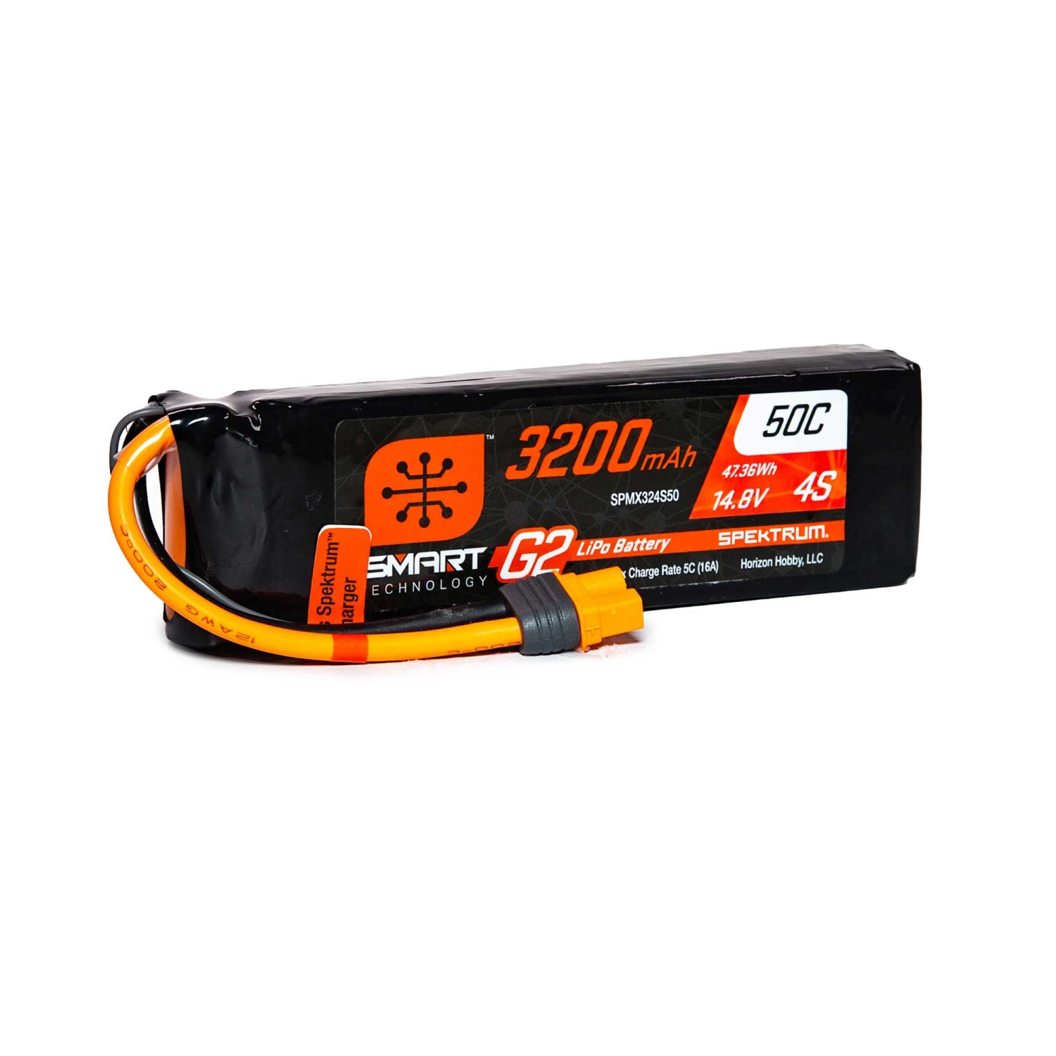 Spektrum 14.8V 3200mAh 4S 50C Smart G2 LiPo Battery: IC3 1 Spektrum 14.8V 3200mAh 4S 50C Smart G2 LiPo Battery: IC3